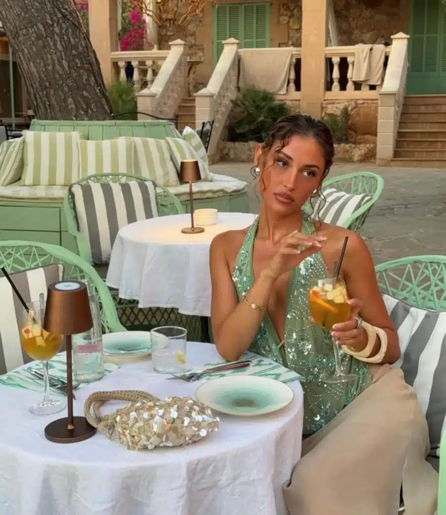 Top drapé en sequins Serena