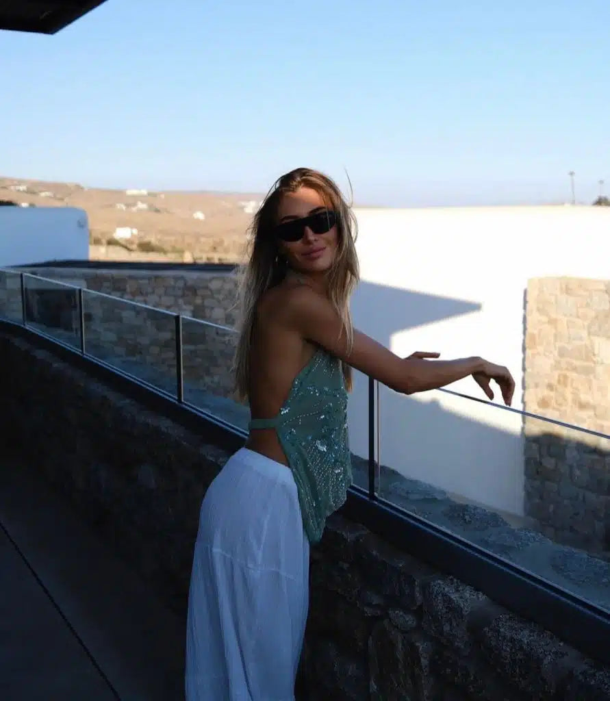 Top drapé en sequins Serena