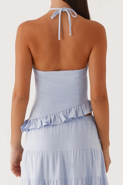 Haut en lin Marina - Bleu