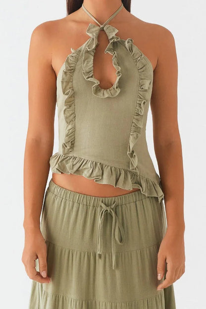 Haut en lin Marina - Sauge