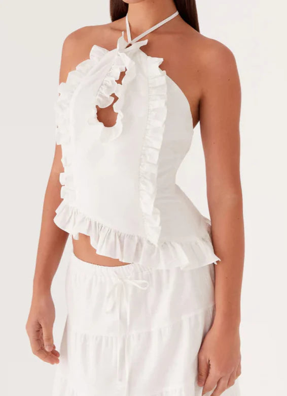 Haut en lin Marina - Blanc