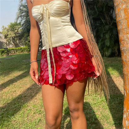 Mini jupe Berry Shake - Rouge