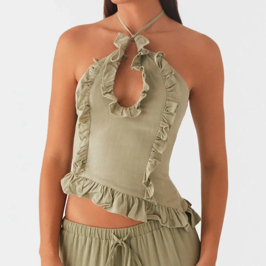 Haut en lin Marina - Sauge