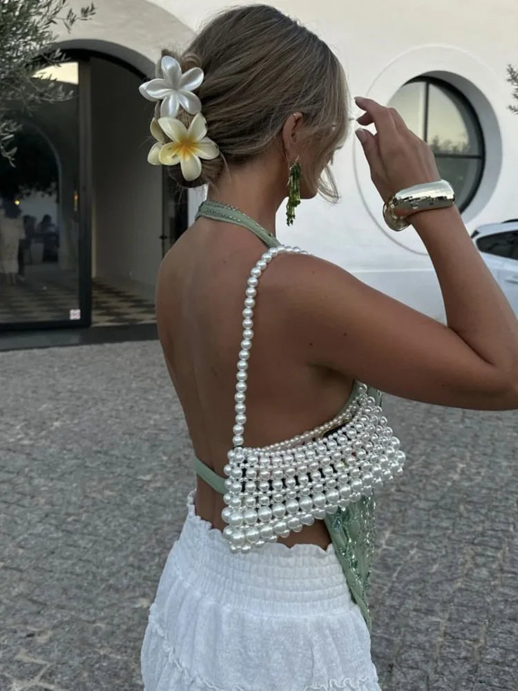 Top drapé en sequins Serena