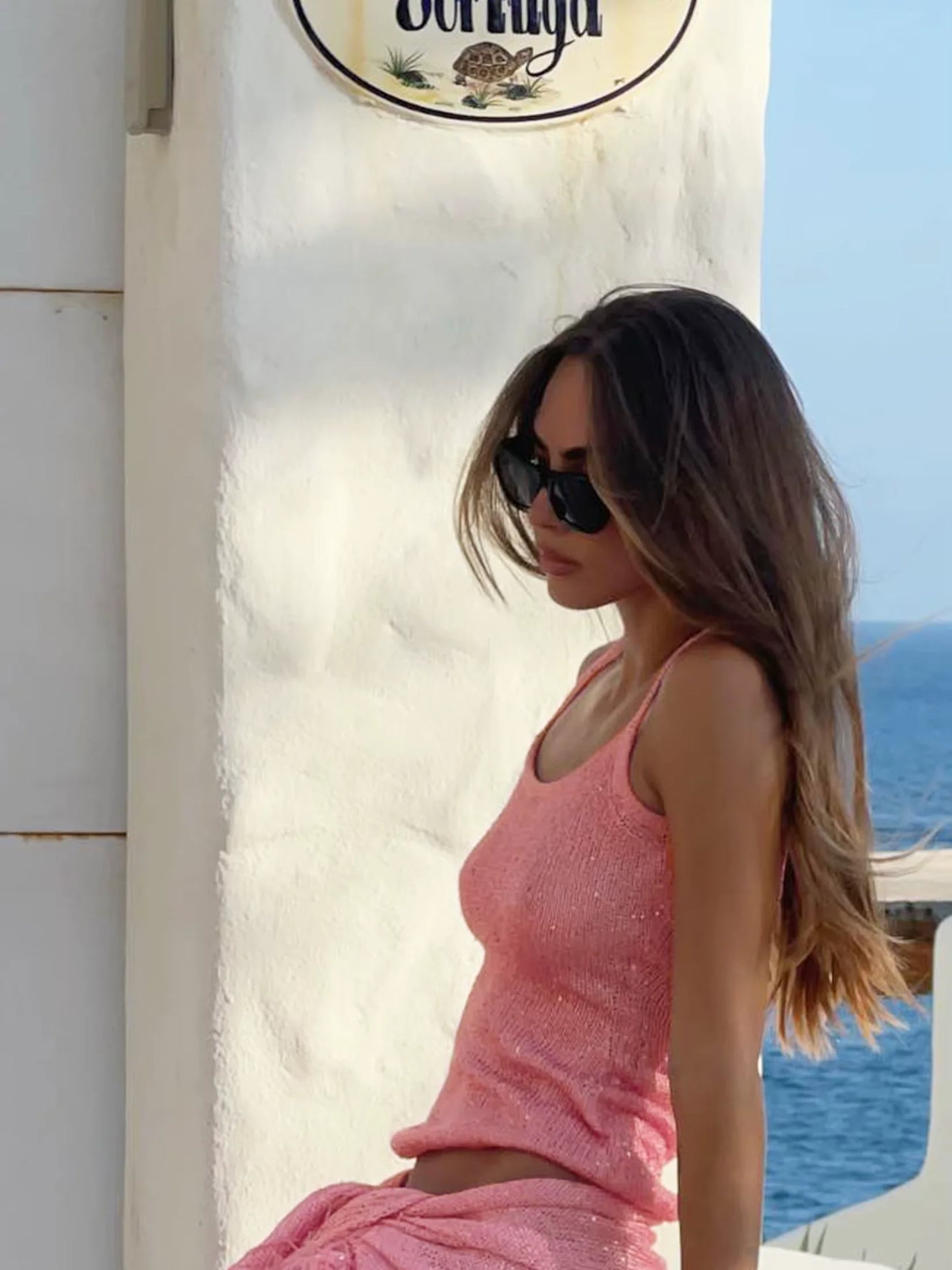 Top scintillant Soléa - Rose sunset