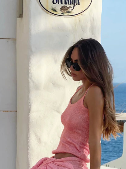 Top scintillant Soléa - Rose sunset