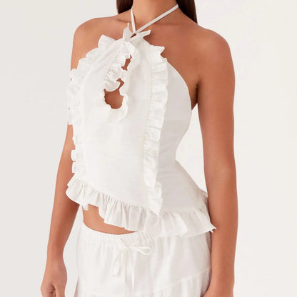 Haut en lin Marina - Blanc