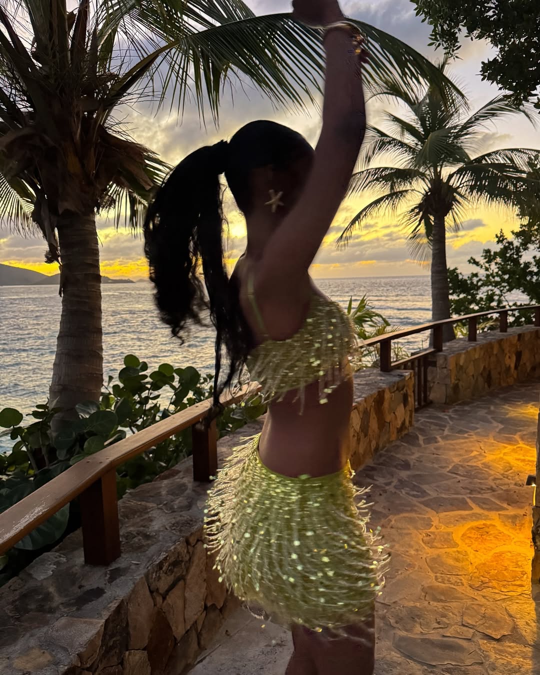 Mini jupe scintillante Bahia - Vert